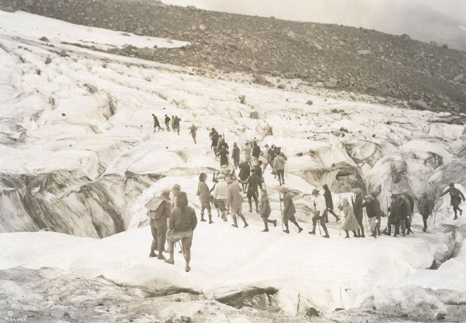 Climbers on Eliot Glacier, 1928