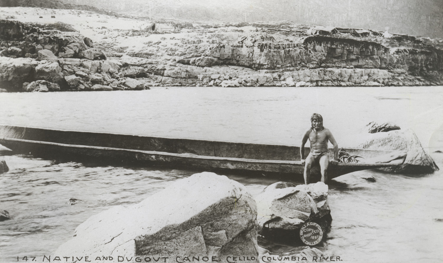 “Native and Dugout Canoe”